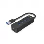 UNITEK uHUB Q4 USB 3.2 Gen 1 Type-A 5000 Mbit/s Melns USB centrmezgls