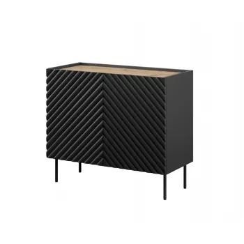 Kumode Cama Meble ONDA 2D 98x45x85 cm, melna, skaidu plātnes rāmis