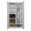 Garderobes skapis Top e shop SD-90 BI, 2 durvju, balts rāmis, 7 plaukti