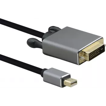 Mini DisplayPort uz DVI kabelis Helos 288475 — 1,0 m, melns