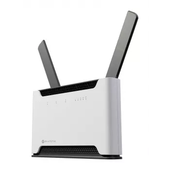 Bezvadu maršrutētājs MikroTik Chateau PRO ax — divu joslu 2.4/5 GHz, 3548 Mbit/s, PoE, 5x LAN, 2 ārējās antenas, pelēks/balts