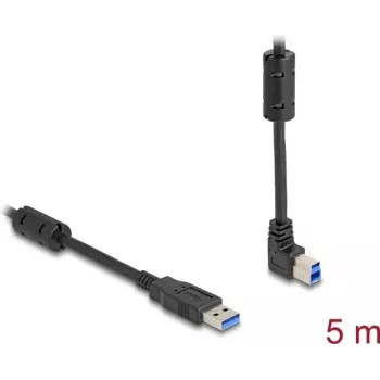 DeLOCK USB kabelis Type-A vīrišķais uz Type-B vīrišķais 90° uz augšu leņķī 5 m