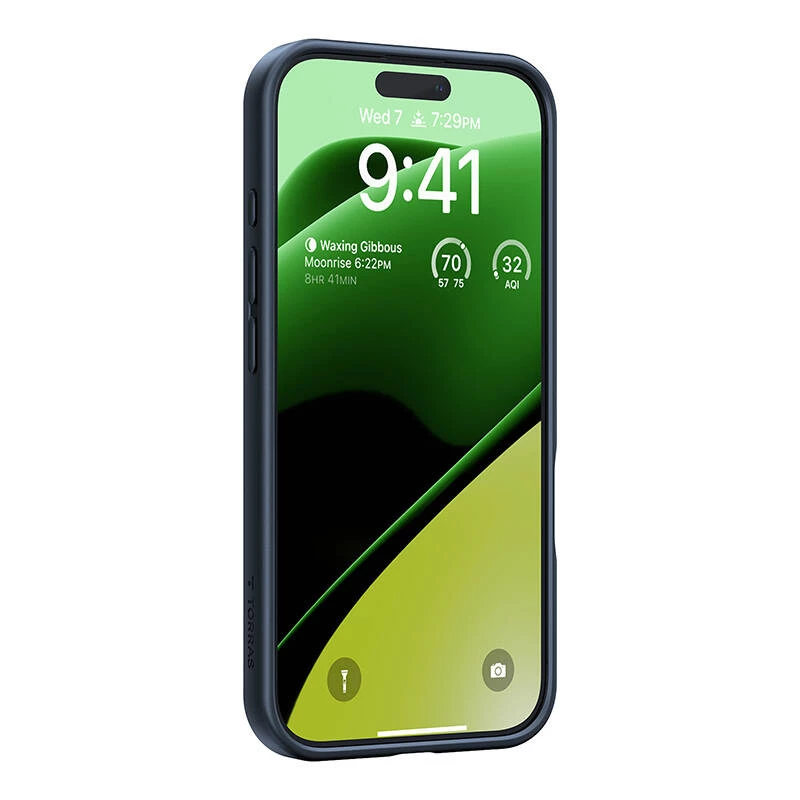 Aizsargmaciņš Torras Ostand Pro iPhone 16 — Melns, plāns triecienizturīgs dizains