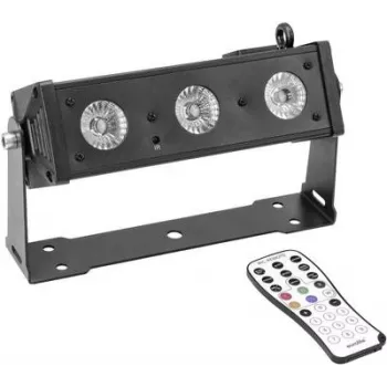 LED efektu gaisma EUROLITE BAR-3 DMX 3 gaismas diodes — kompakts skatuves/blindera gaismeklis ar DMX vadību