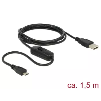 USB kabelis DeLOCK 84803 USB 2.0 1.5 m USB A Micro-USB B Melns