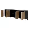 Kumode cama meble MERCI 200 x 40 x 74 cm — melna/artisan ozols, skaidu plātne