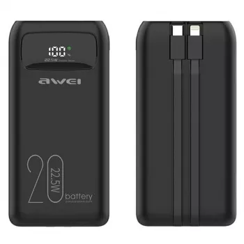 Awei Powerbank 20000mAh P169 K 22.5W USB-C + Apple kabelis