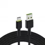 Green Cell KABGC13 USB kabelis USB 2.0 2 m USB A USB C Melns