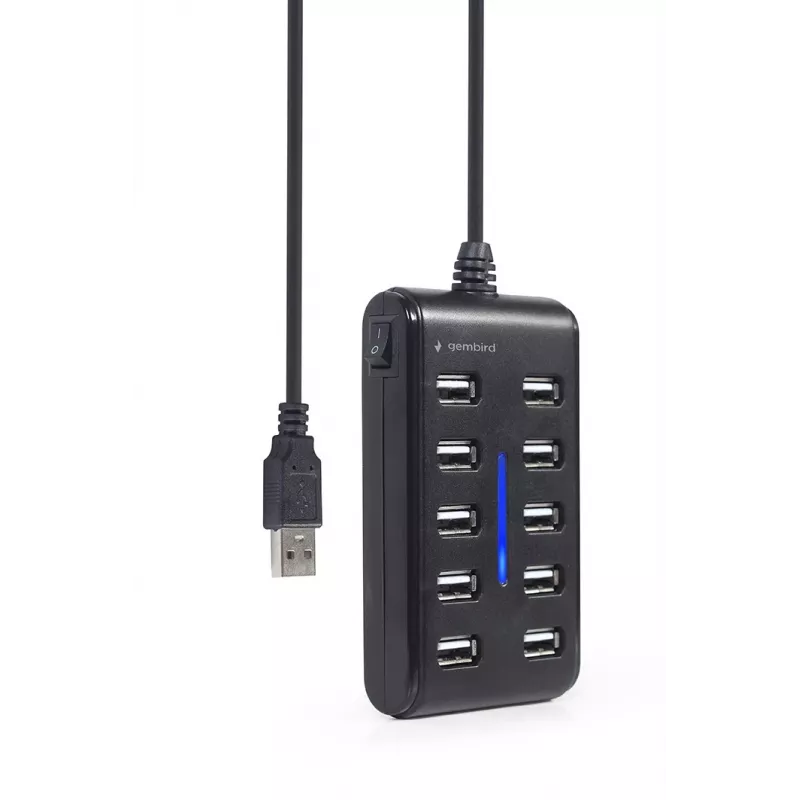 USB centrmezgls Gembird UHB-U2P10P-01 — 10 portu USB 2.0 centrmezgls