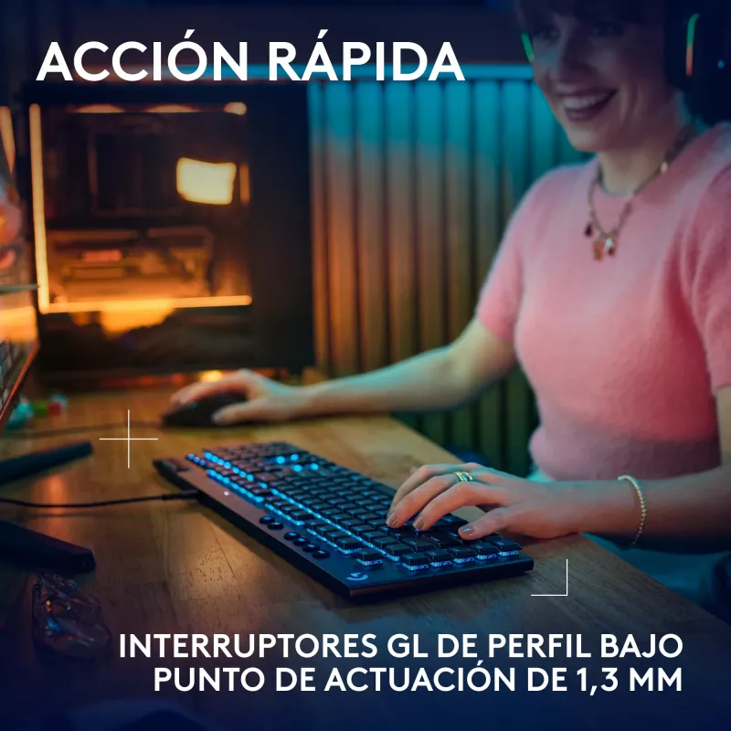 Vadu mehāniskā spēļu tastatūra Logitech G915 X Black ar RGB fona apgaismojumu