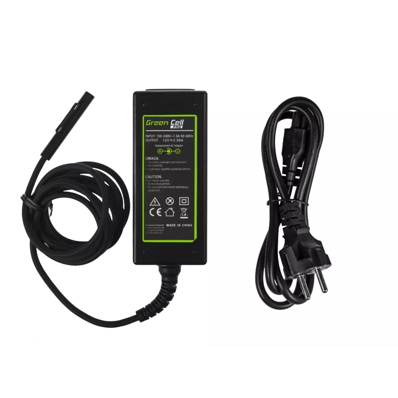 Strāvas adapteris Green Cell AD63P 36W 12V 2.58A iekštelpu klēpjdatora lādētājs, melns