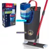 Vileda H2PrO 175775 plakanā grīdas mopa komplekts ar divu tvertņu sistēmu, mikrošķiedra, melns/sarkans
