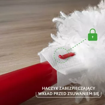 Putekļu slota VILEDA 179432 ar īsu rokturi un 2 Flex & Catch ieliktņiem, sarkana plastmasas