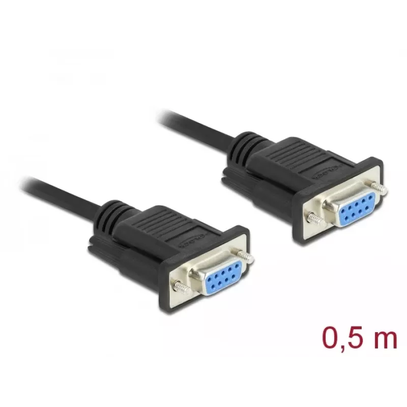 Seriālais kabelis DeLOCK 86614 Melns 0.5m RS-232