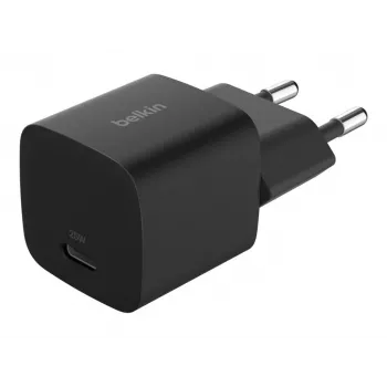 Belkin BOOSTCHARGE 25W USB-C lādētājs Power Delivery Melns – ātrs USB-C PD 25W sienas adapteris