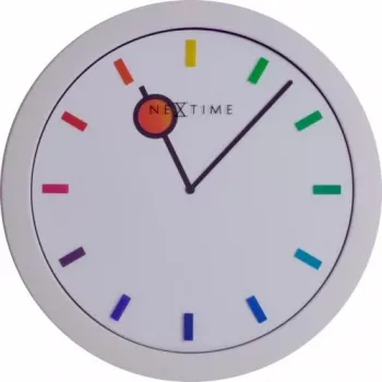 NeXtime klok 3048 Color Change, Ø28 cm, sienas pulkstenis, balts/daudzkrāsains