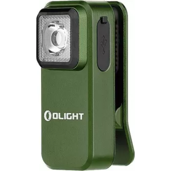 Olight OCLIP LED klipšu gaisma zaļa ar diviem gaismas avotiem, daudzfunkcionāla (modelis 12972)