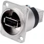 Neutrik USB adapteris - USB A (siev.) uz USB B (siev.) - USB 2.0 - Niķelēts