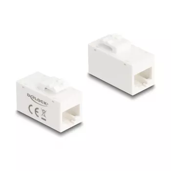 Keystone modulis DELOCK 90639 — plakana RJ-45 ieliktnis, balts, 16.2×30×20.5 mm
