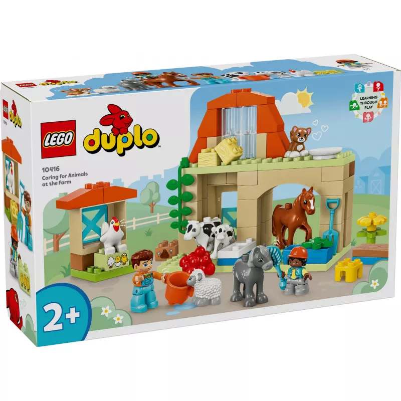 Konstruktors LEGO DUPLO Lauku sētas dzīvnieku kopšanas komplekts 10416 — 74 gabali, 2 minifigūras, vecums 2+