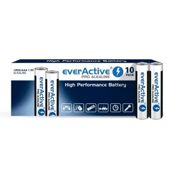 Vienreizlietojamā sārma baterija everActive LR0310PAK AAA 1.5V 1250mAh, iepakojumā 10 gab.