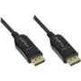Optiskais hibrīda DisplayPort 1.2 savienojuma kabelis, 4K2K / UHD 60Hz, apzeltīts spraudnis un vara kontakti, melns, 100m, PYTHON® sērija (GC-M0180)