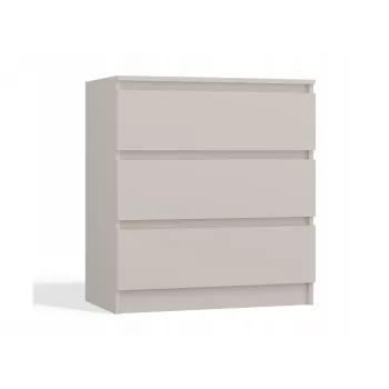 Kumode MALWA M3 ar 3 atvilktnēm, 700×750×400 mm, skaidu plātne, matēts smilškrāsas finišs