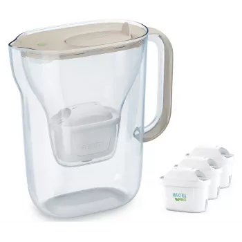 BRITA Style Essential ūdens filtra krūze 2,4 L smilšu krāsā ar 3 rezerves kasetnēm