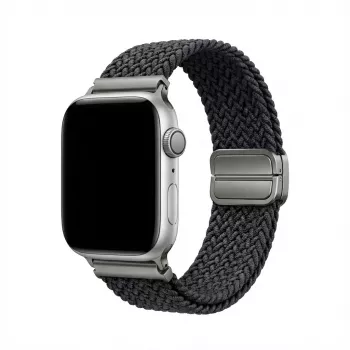 GUAN Premium rokas siksniņa Apple Watch 38/40/41/42mm — Melna/Pelēka