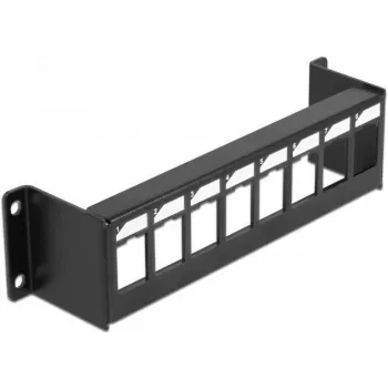 Patch panel DELOCK 86611, metāla 19 collu 1U, 44 mm platums, 41.6 mm augstums, 175 mm dziļums, melns