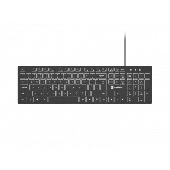 Vadu tastatūra NATEC HERRING GLOW US izkārtojums ar baltu fona apgaismojumu