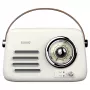 Pārnēsājamais radio SAVIO RS-02 — analogais FM uztvērējs, Bluetooth 5.3, USB barošana, 3 W, balts
