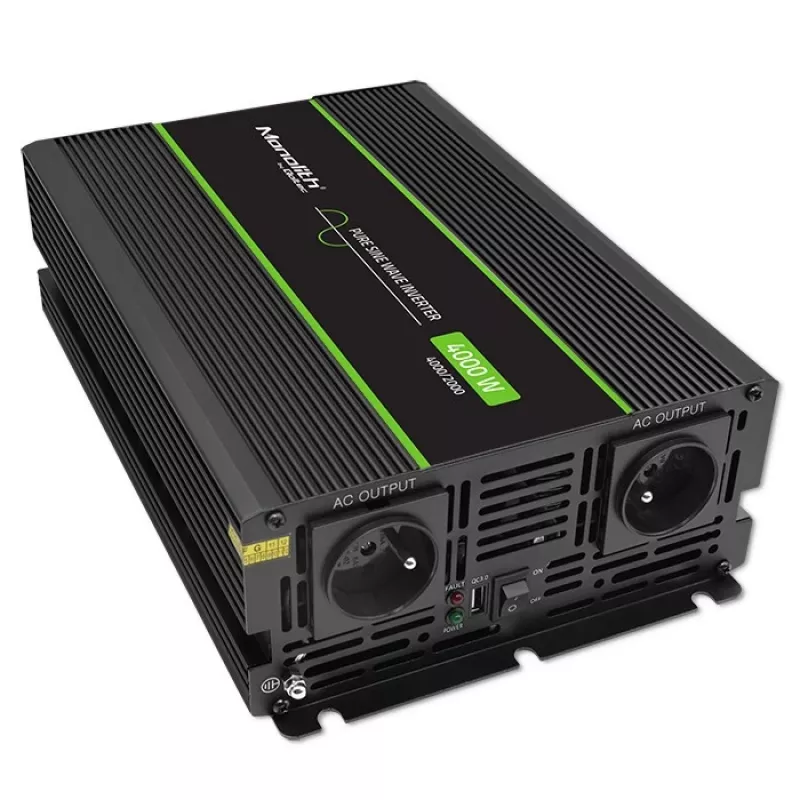 Qoltec Monolith automobiļa invertors 4000 W Melns