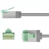 Goobay Ultra-Flexible CAT 8.1 Patch Cable slim U/FTP Grey - īpaši īss spraudnis 99.9% (74349)