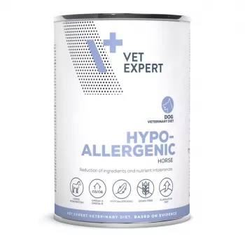 VETEXPERT Hypoallergenic Horse 400 g — mitrā suņu barība, bezgraudu, bez lipekļa, pieaugušiem suņiem