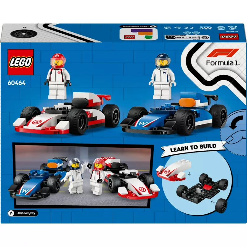 LEGO CITY 60464 F1 - Williams Racing un Haas F1 sacīkšu mašīnas