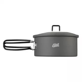 ESBIT PT1100HA katls — alumīnija katls 1,1 L, Ø14,8 cm, 227 g, melns
