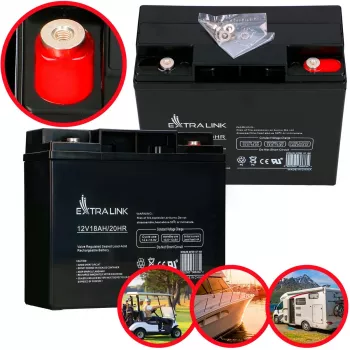 Extralink AGM 12V 18Ah Apkopes nesaistošs akumulators
