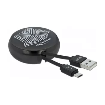 DeLOCK 85818 USB 2.0 A–Micro-B saliekams kabelis, 0,92 m, melns