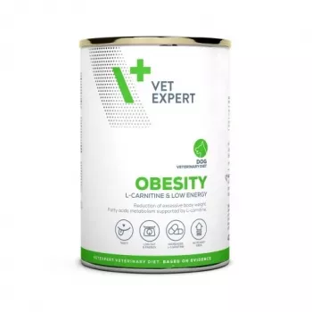 Slapjā barība suņiem VETEXPERT Veterinary Diet Obesity 400 g – mājputni, pieaugušiem, ar zemu tauku saturu, augstu mitruma līmeni
