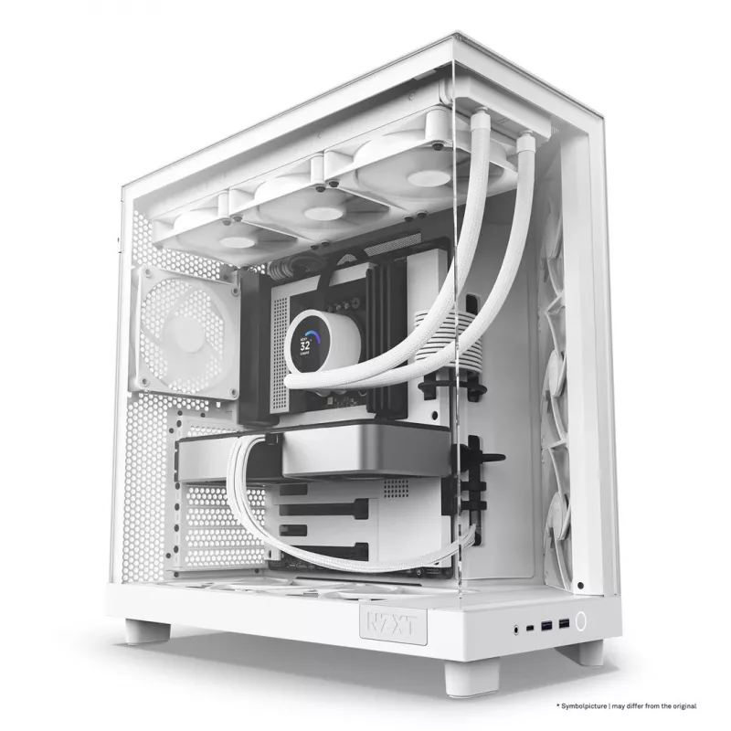 NZXT H6 Flow Mid-Tower korpuss - Balts
