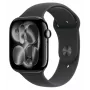 Apple Watch Series 11 GPS 46mm Jet Black Alumīnija Korpuss ar Melnu Sporta Siksniņu S/M