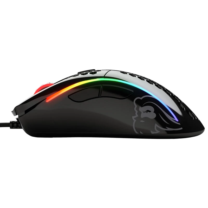 Glorious Gaming Glorious Model D Glossy (Melns) - optiskā pele, labā roka, USB Type-A, 12000 DPI, 1 ms