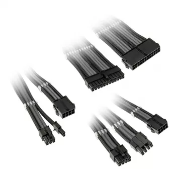Kabeļu pagarinājumu komplekts Kolink Core Adept — PET pīts apvalks, vara vadītāji, 300–350 mm garumi, 6 gabalu komplekts