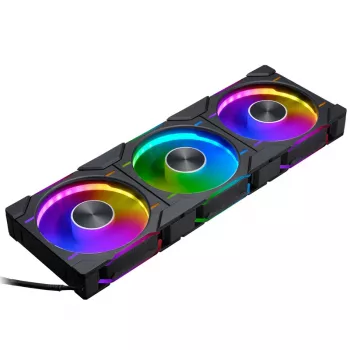 Phanteks D30 120mm ARGB PWM korpusa ventilatori - Melns, 3 komplektā