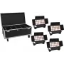 LED daudzfunkcionālu izlietņu gaismu komplekts EUROLITE 20001034 ar 4 uzlādējamām baterijām, 18x10W RGBW LED