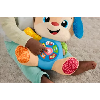 Interaktīvā mācību rotaļlieta MATTEL Fisher-Price Learn & Laugh Kucēns JFD27 — gaismas, skaņas, pogas agrīnai mācībai