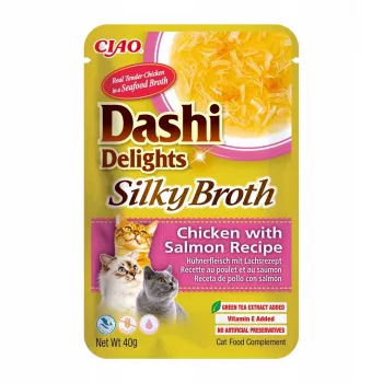 INABA CAT Dashi Delights Silky Broth Chicken with Salmon - kaķu gardums - 40g
