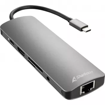 Sharkoon USB 3.0 Type C Combo Adapter — HDMI, RJ-45, USB 3.2 Gen 1