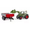 Rotaļlietu traktors BRUDER Fendt Vario 211 ar frontālo iekrāvēju un sānu piekabi